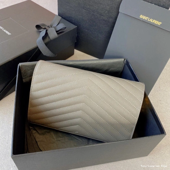 Tony Luxuries CHAIN MATELASSÉ YSL CASSANDRE WALLET 0803